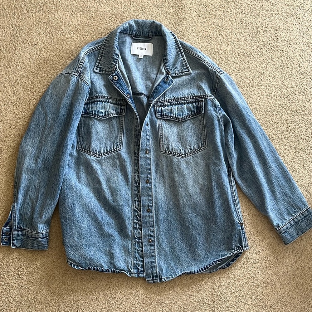 Pistola Denim Mandy Oversized Shacket- Skylark
